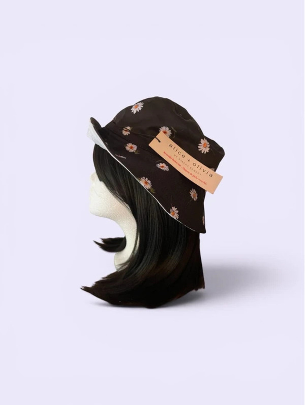 Cotton Bucket Hat Alice+Olivia by Stacye Bendet Reversible Daisy Print